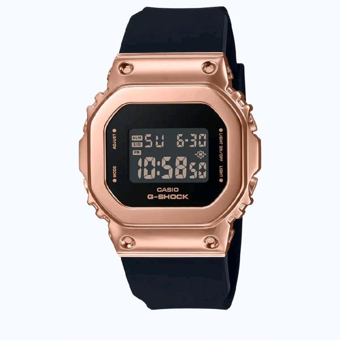 CASIO G-SHOCK GM-S5600PG-1DR series metal square digital dial black resin band