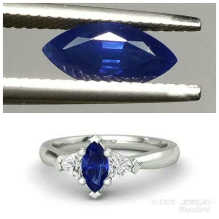 RARE - NATURAL GEMSTONE COLLECTION – Unheated Vivid Blue Sapphire Ceylon CLEAN | Sedia yellow red ru