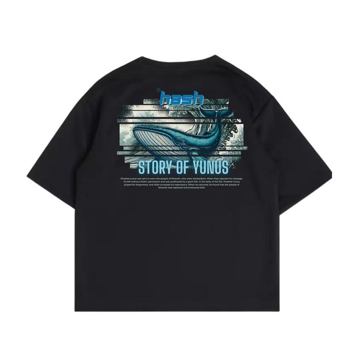 Mhas Official - Kaos Story Of Yunus - Baju Muslim Islami - Boxy T-shirt Combed 24s