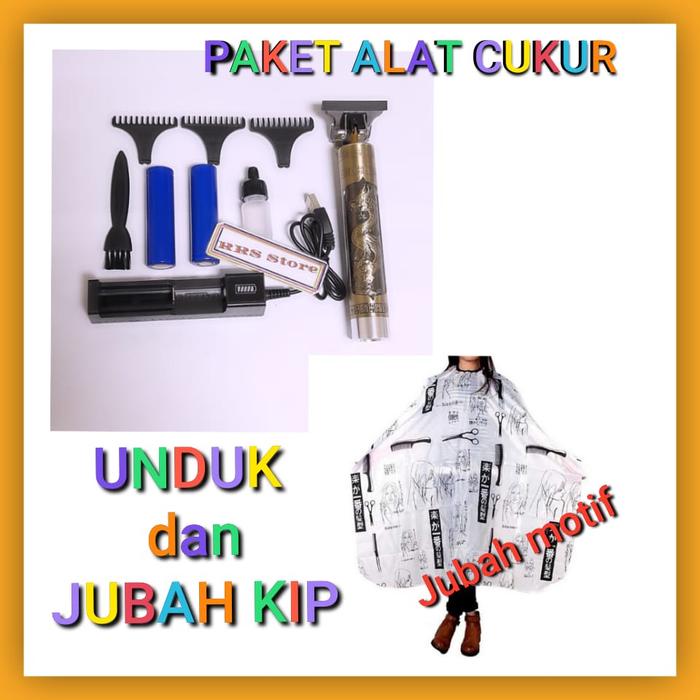 PAKET UNDUK DAN JUBAH VIP Alat Cukur Elektrik Hair Clipper Ceramic Rechargeable - WS-T99 unduk cukur