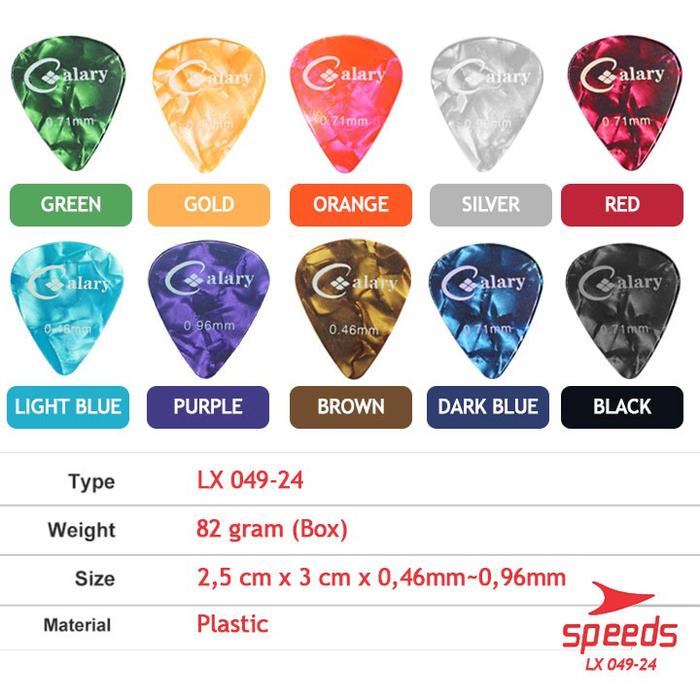 SPEEDS Pick Gitar Plectrum Pick Gitar Murah (PER BOX) Pemetik Gitar Pick Gitar dan Bass Original 049