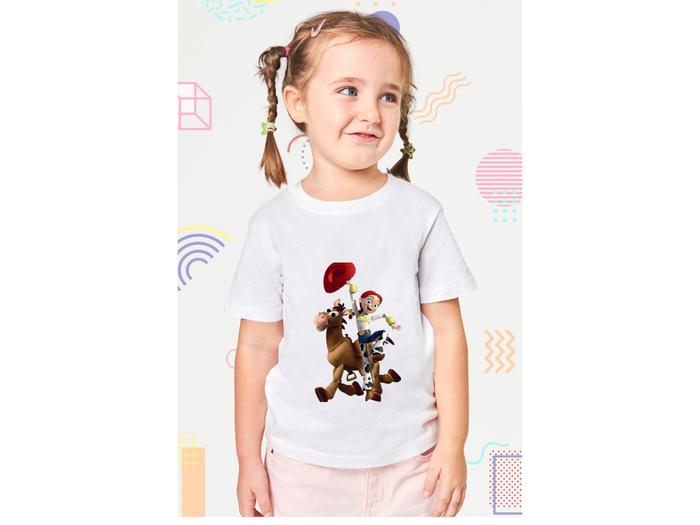 baju dtf anak motif karakter boneka kartun toy story jessie DN8 sablon sublim gambar 3D Kaos Fashion