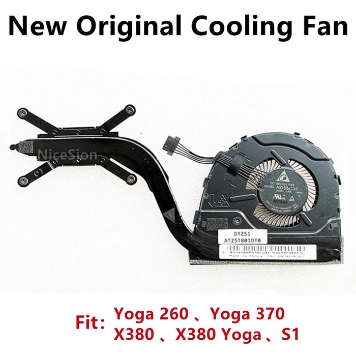 New Original For Laptop Lenovo ThinkPad Yoga 260 Yoga 370 X380 S1 Cooling Fan CPU Heatsink Radiator 