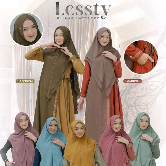Myzta - Lessty Sarimbit Moms Khimar set Dress Layer*