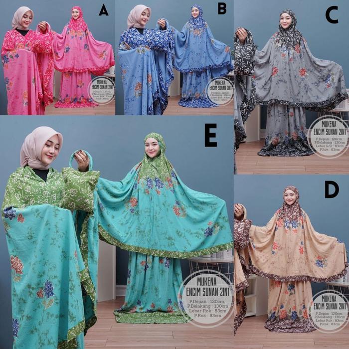 Mukena Batik Encim Sunan 2in1 Muslim Dewasa Bahan Lembut Nyaman Motif