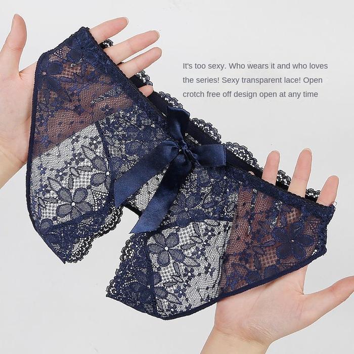 Violetfire Celana Dalam Wanita Jumbo G String Open Sexy Pita Renda Transparan Thong C1500 Warna Hita