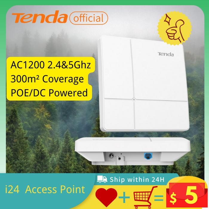 Tenda i24 AC1200 Dual Band Gigabit Wireless Access Point, Ceiling