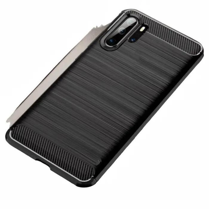 COMPATIBLE WITH HUAWEI P30 PRO CASE SLIM FIT CARBON SOFTCASE FIBER MULTI CASING - Hitam, P30 PRO