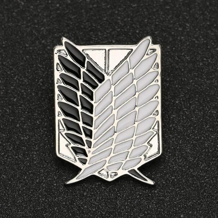 Pin Bross Attack On Titan SNK Levi Mikasa Eren Titan Penjepit Baju Kerah Bros Brooch Aot sayap kebeb