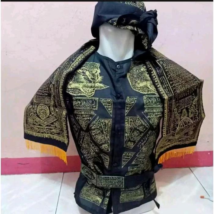 sepaket rompi, slendang, sabuk,  ikat kepala rajahan macan