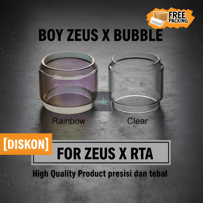 (MEGA LARIS) ZEUS X Straight Clear Replacement Glass Ready Stock
