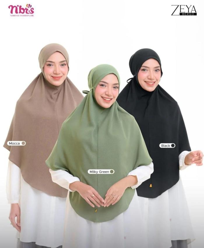 HIJAB ZEYA BERGO TERBARU NIBRAS ZEYA BERGO NBRS POLOS HIJAB INSTANT
