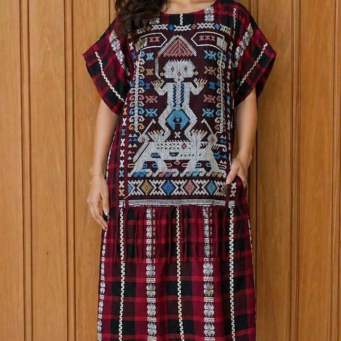 Dress Tenun Sumba Pahikung Mix Songket Lombok - One n Only