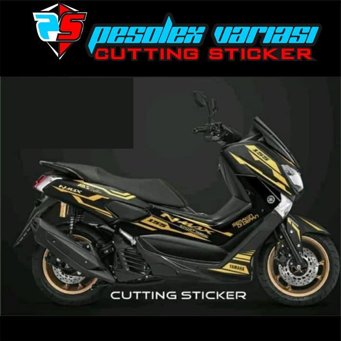 STRIPING CUTTING STICKER NMAX motor black doff sticker gold [NTS]
