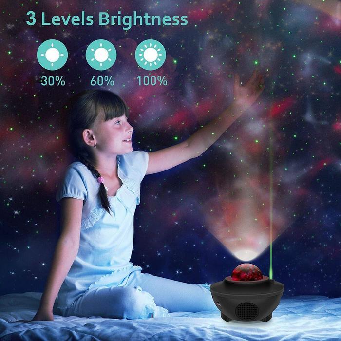 Speaker Bluetooth + Lampu Tidur Proyektor + Remote - ZP23 - White