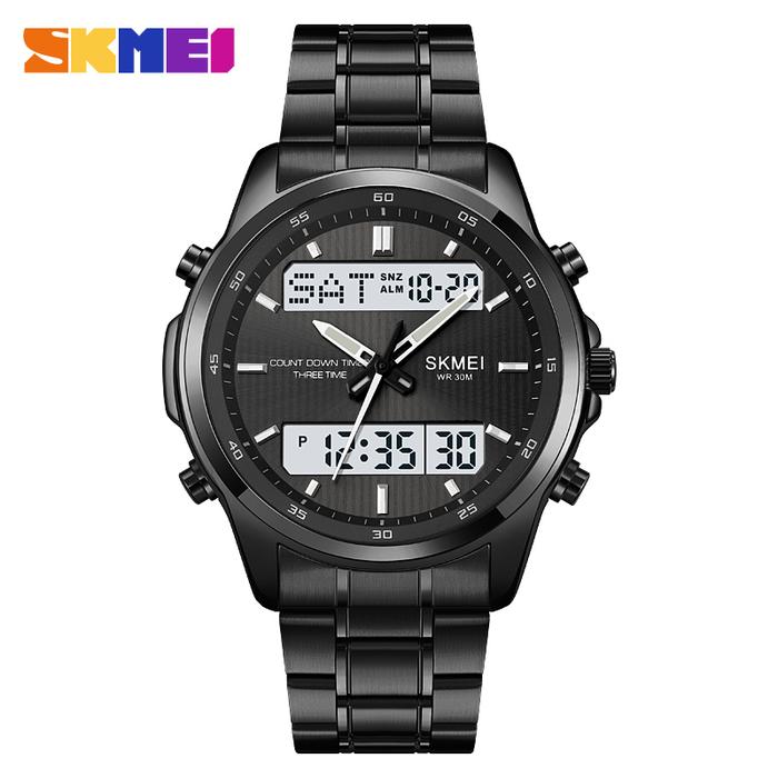 Jam Tangan Pria Analog Digital SKMEI Original 2049 Water Resist Stainless Steel