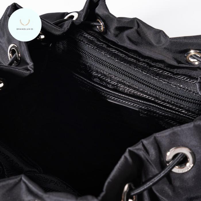 PRADA TRIANGLE LOGO RE-NYLON MEDIUM BACKPACK BLACK