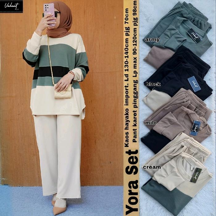 Terlaris Yora Set Setelan Kaos Setelan Jumbo