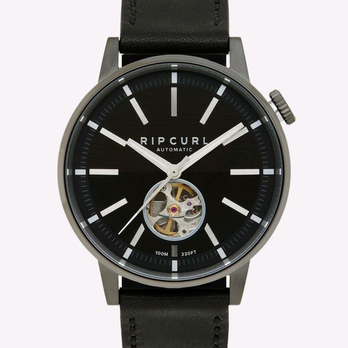 Ripcurl Watch Draker Automatic Leather Watch For Men Gun Metal Jam tangan Ripcurl Draker Automatic B