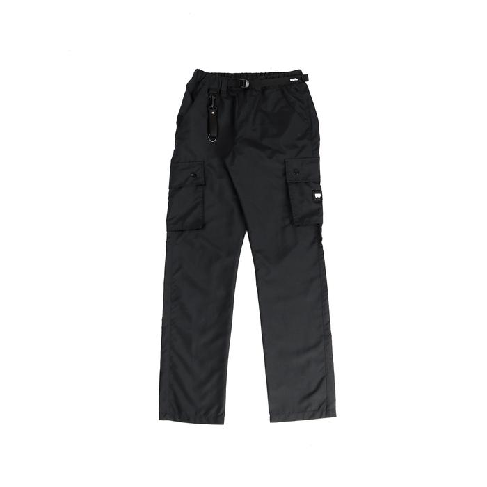 WAFFA - Celana Cargo Panjang Pria Outdoor Hitam Original - Slim Straigth Poliester Taslan JN - Havoc