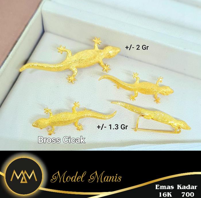 Liontin Bros cicak emas Syarat Adat pernikahan emas kuning 700 kadar 16k