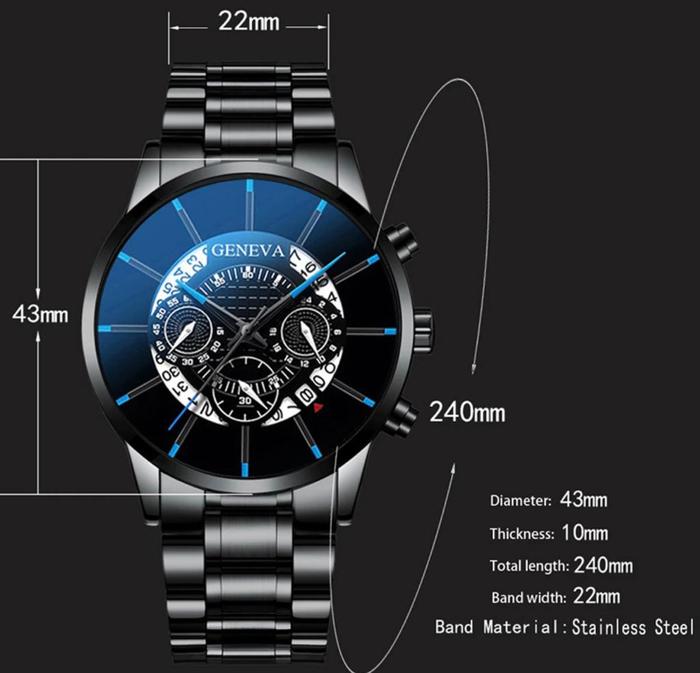 Jam Tangan Pria Geneva Chrono Stainless Strap Rantai Harga Promo COD Bayar ditempat silver putih whi