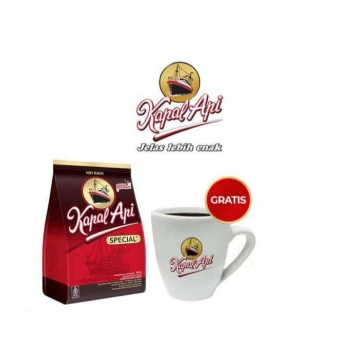 Kopi Kapal Api Special Merah 350 Gram + Gratis Mug Gelas