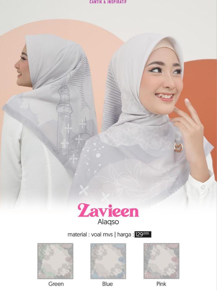 SCRAF ZAVIEEN AL AQSO | Merk Mutif | Jilbab Segi Empat Voal Mutif | MUTIF STORE BOJONEGORO