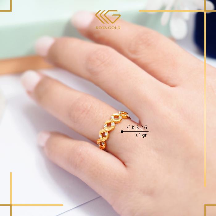Cincin Wanita Kadar 300 dan 375 Motif Bunga Jedar Kode CK 325 CK 326