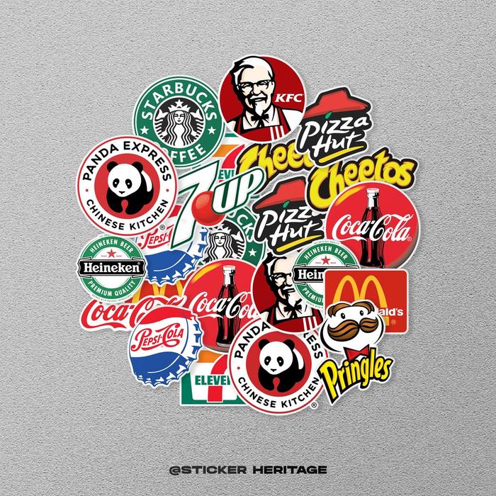 STICKER STIKER FOOD LOGO Laptop Waterproof DIY HP motor helm mobil ipad table stiker pack stiker hel