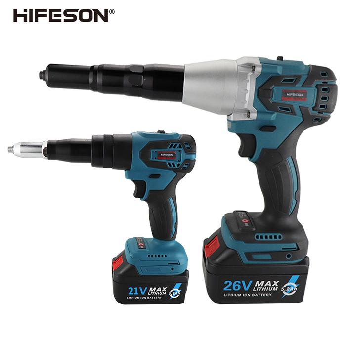 HIFESON Rechargeable Rivet Gun Lithium Battery Brushless Riveter