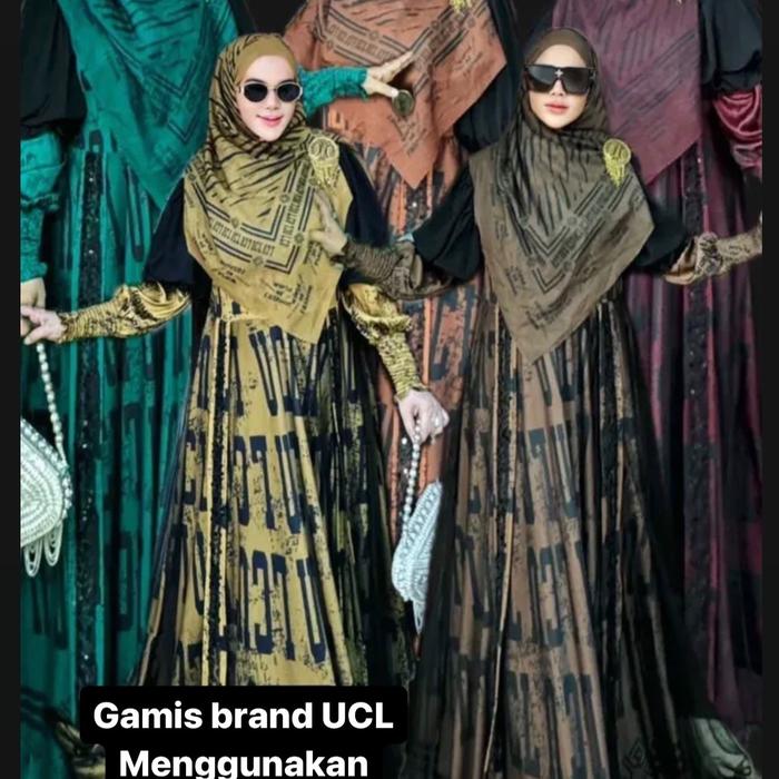 Gamis syari brand UCL syari set sracf Muslim Wanita Dewasa