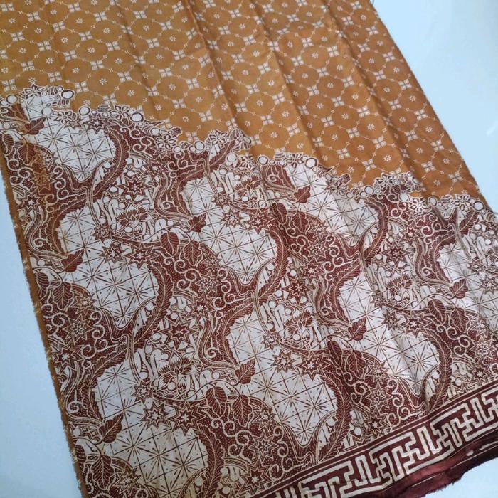 kain batik cap motif malam dingin cokelat