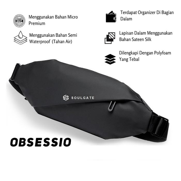 Super Sale! Tas Selempang Pria Distro Original Anti Air Waterproof Kecil Simpel Buat Hp Asli Murah M