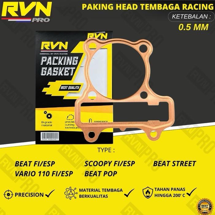 PERPAK GASKET PAKING PACKING BLOK HEAD TEMBAGA BEAT ESP FI SCOOPY FI ESP VARIO 110 FI ESP BEAT POP B