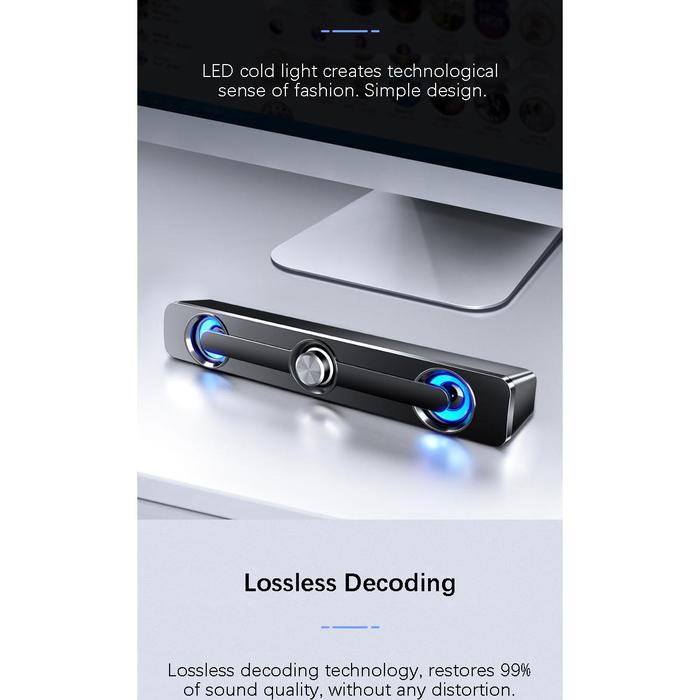 Speaker Komputer Soundbar TV dengan Lampu LED USB Speaker Bluetooth