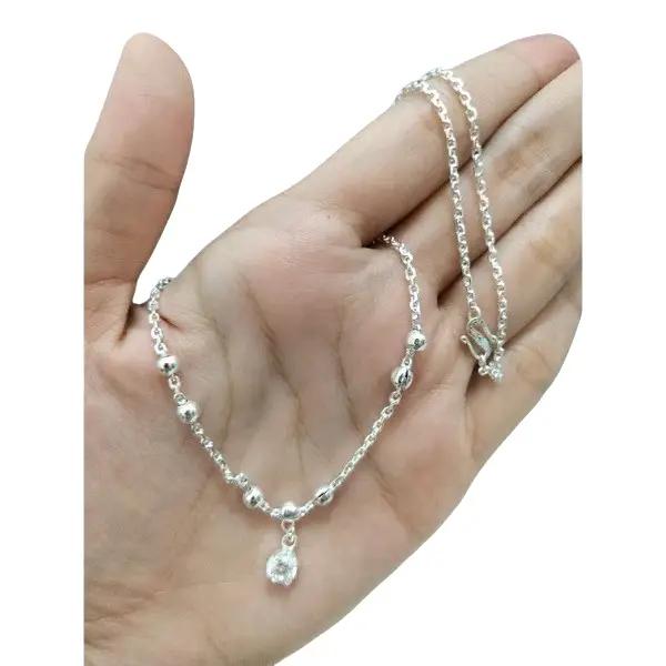 Kalung nori bandul permata lapis perak Perhiasan