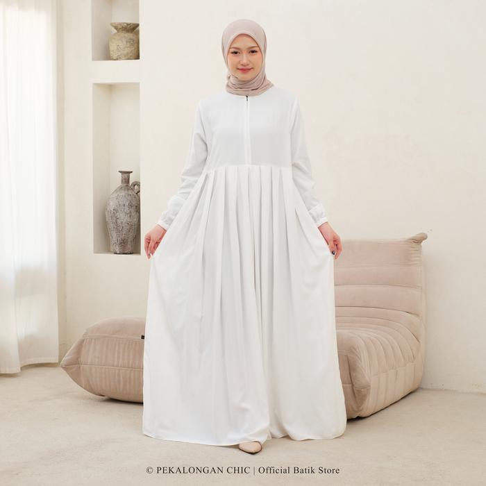 GAMIS POLOS RAYON PREMIUM PUTIH HITAM LEMBUT ADEM