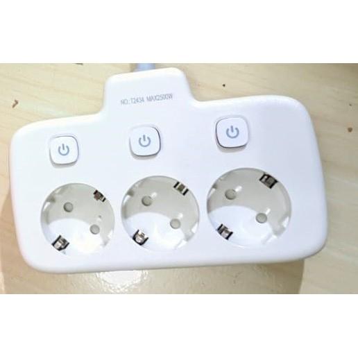 SMARTCOM ~ Stop Kontak T2434 Kabel Switch Lubang Saklar On Off Stop Kontak Socket Extension 2500W