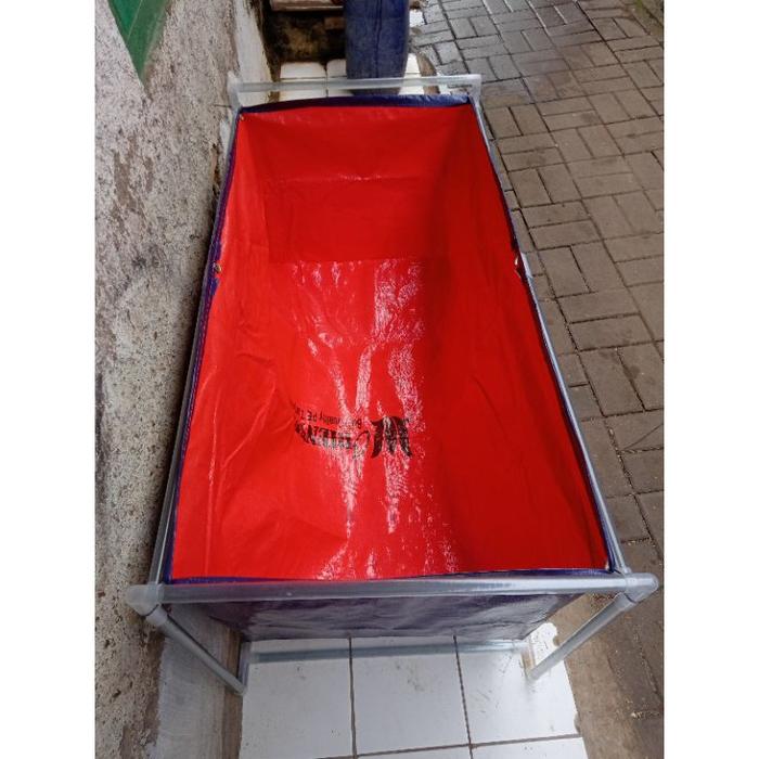 kolam terpal (A12) dengan rangkanya 100x50x50