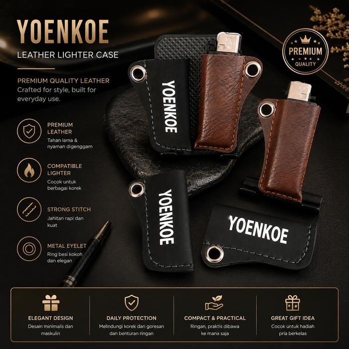 Sarung Korek Api Kulit Asli Premium Untuk Tokai & Cricket | Case Korek Handmade Original