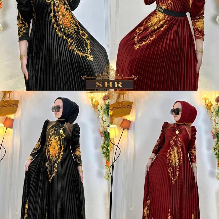 SHR BAJU GAMIS BLUDRU PRISKET PRIN COD Motif Printing untuk Muslim