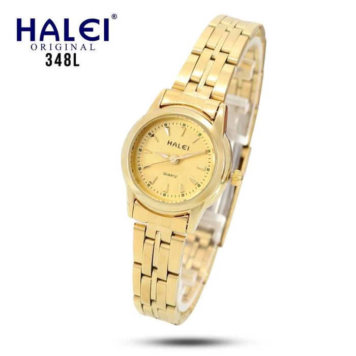 Halei Watch 348 L - Jam Tangan Wanita Rantai Stainless Steel Analog Kekinian - Tahan Air dan Garansi