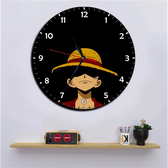 Jam Dinding Kayu Bulat Anime Onepiece RajaAnime