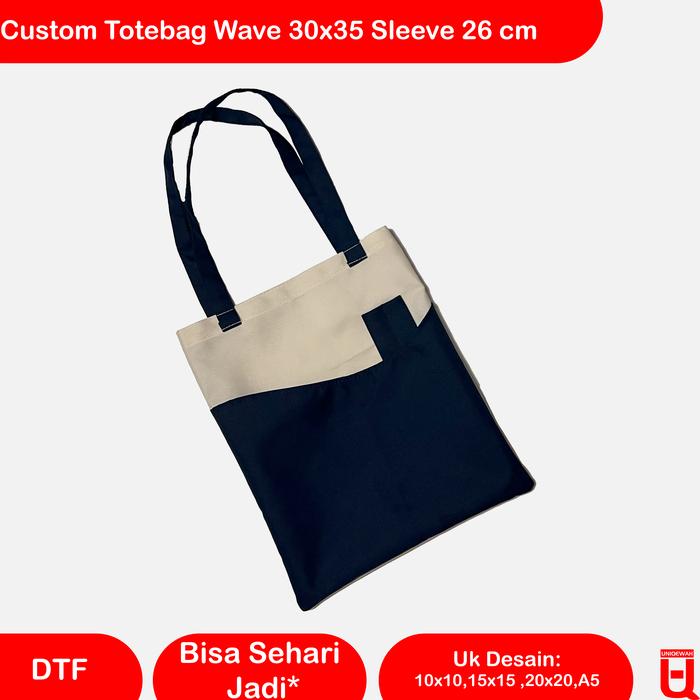 Sablon Totebag/Custom Totebag Wave 30x35 + Wave Sleeve dan Ballpoint