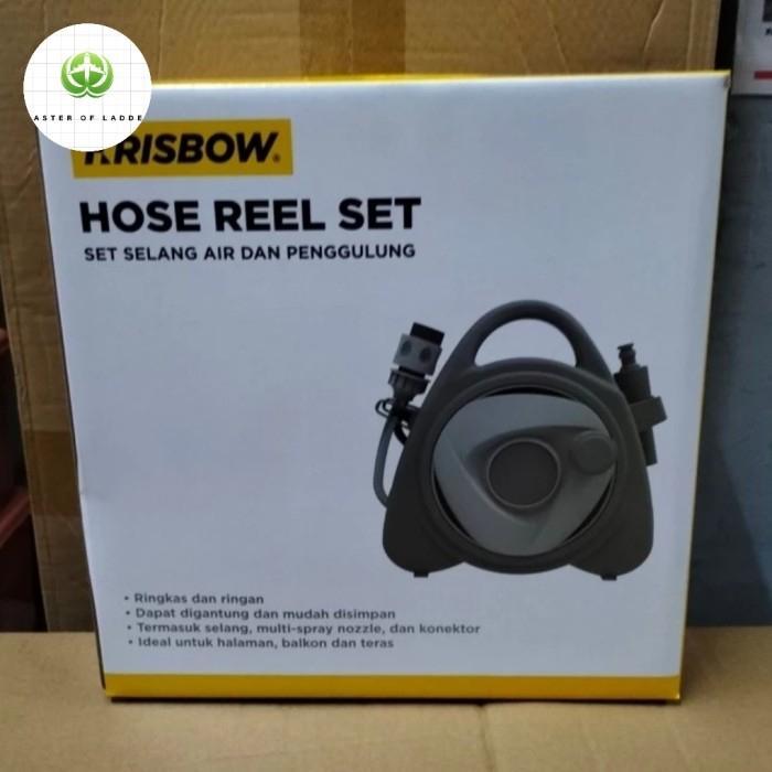 Hose Reel Set Krisbow Selang Gulung Cuci Mobil/Selang Gulung Air Taman 10 meter