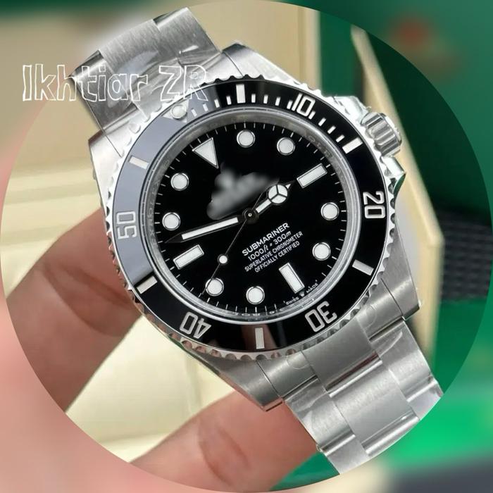 Rx model jam tangan Submariner 124060 No Date Black Dial 41mm VSF Fullset