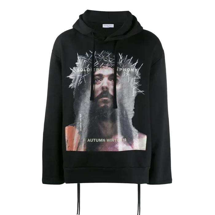 Bonsoir Jesus print hoodie