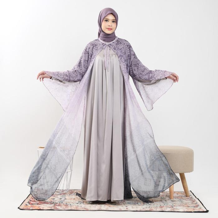 Ridwan & Rahma Collection Clara Dress Outer Silk Motif Mix Inner Silk Polos Fit Mewah Panjang Pita B