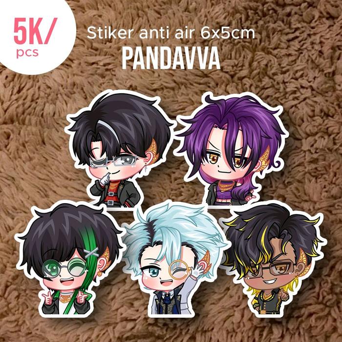 (MIN CO 2 PCS) Stiker vtuber pandavva 6cm glossy 5k